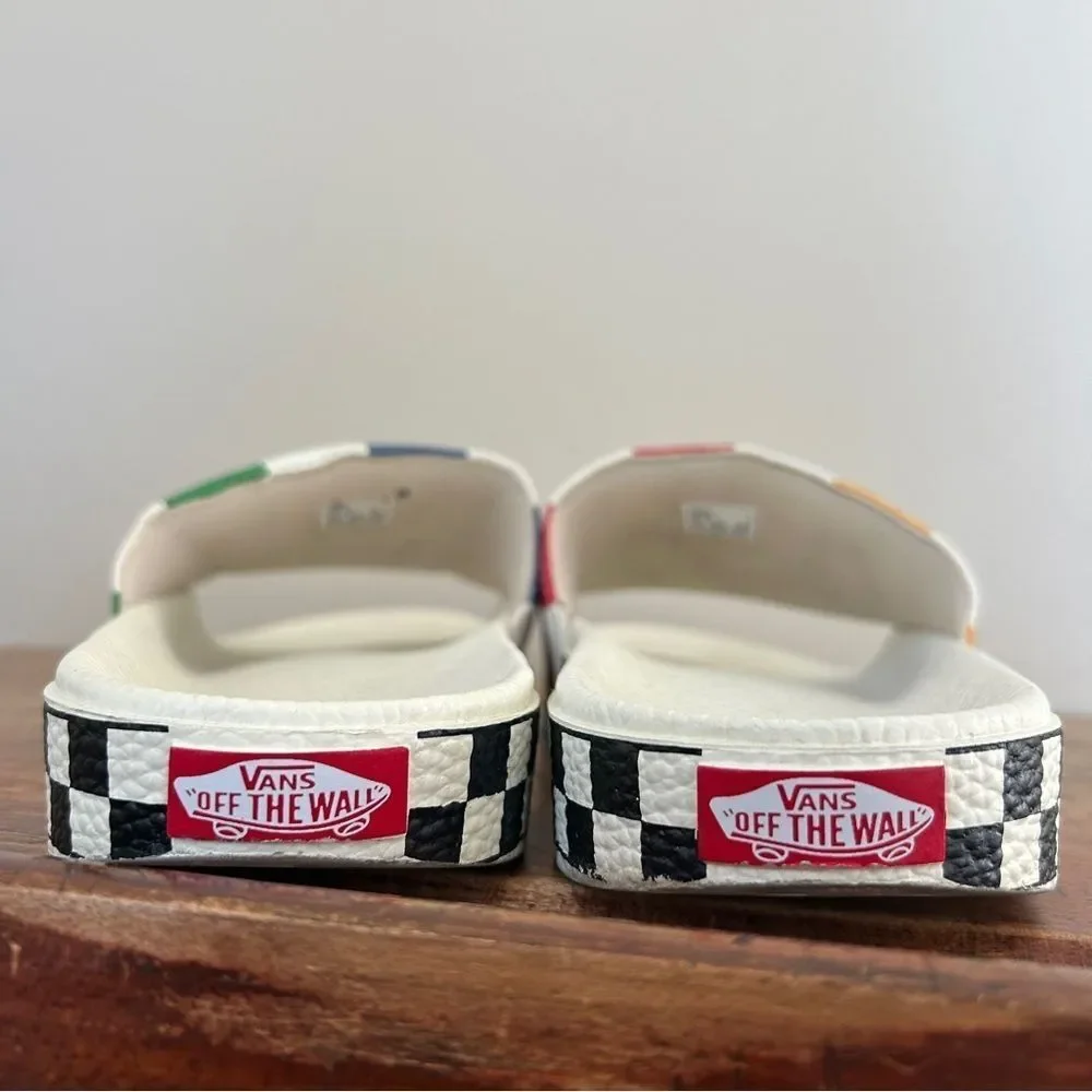 Vans half big checker slide-on shoes slides men's sz 11 preworn